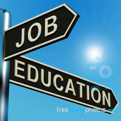 Job Or Education Signpost Stock Image