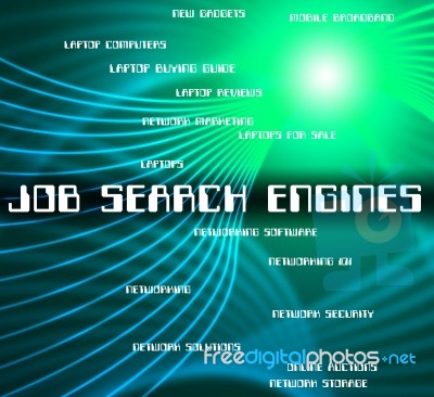 Job Search Engine Means Occupation Hiring And Analyse Stock Image