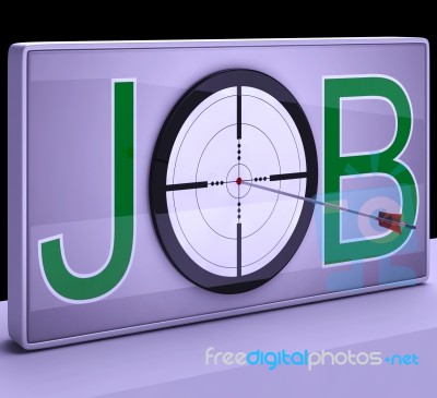 Job Target Shows Employment Occupation Profession Stock Image