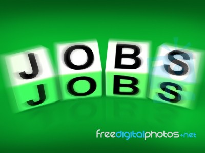 Jobs Blocks Displays Employment Careers And Professions Stock Image