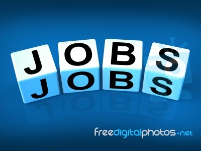 Jobs Blocks Mean Employment Careers And Professions Stock Image