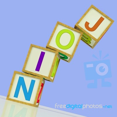 Join Blocks Show Member Signing Up And Group Stock Image