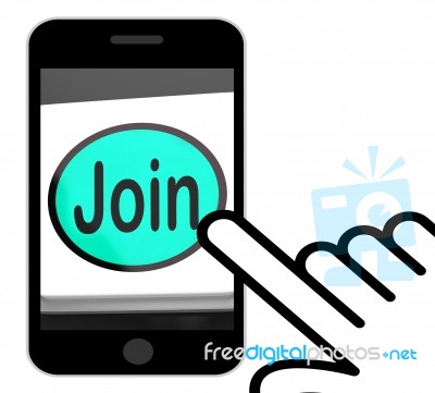Join Button Displays Subscribing Membership Or Registration Stock Image