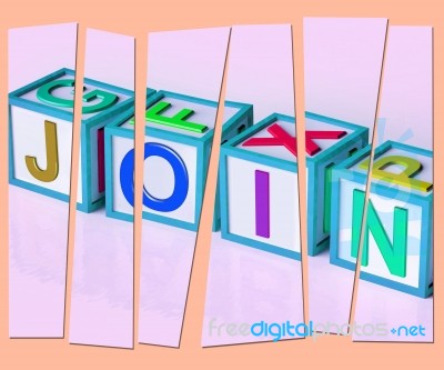 Join Letters Mean Sign Up To Group Or Organization Stock Image