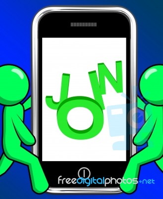 Join On Phone Displays Subscribing Membership Or Registration Stock Image