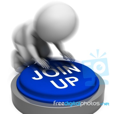 Join Up Pressed Means Group Membership Or Subscription Stock Image