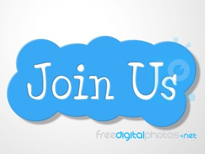 Join Us Means Sign Up And Application Stock Image