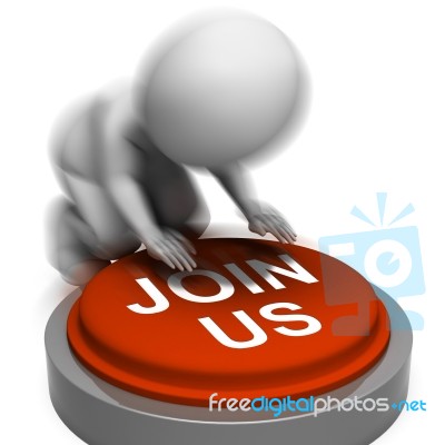 Join Us Pressed Means Club Registration Or Membership Stock Image
