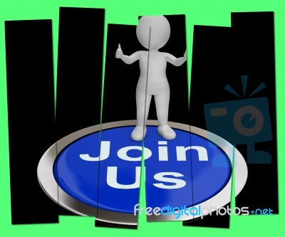Join Us Pressed Shows Registering Membership Or Club Stock Image