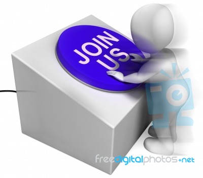 Join Us Pressed Shows Registering Or Community Stock Image