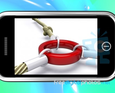 Joint On Smartphone Shows Unity Stock Image Joint On Smartphone Shows Unity Stock Image