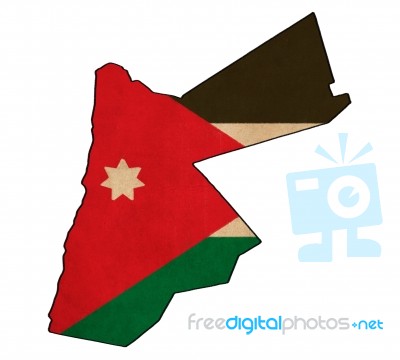 Jordan Map On Jordan Flag Drawing ,grunge And Retro Flag Series Stock Image