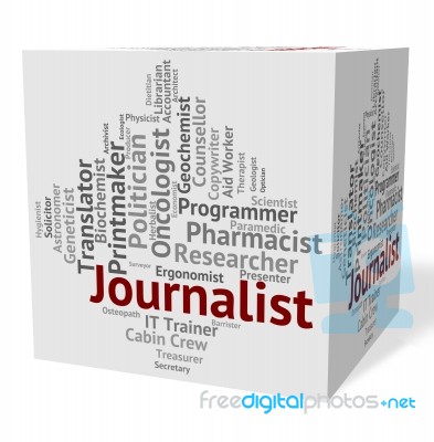 Journalist Job Represents Copy Editor And Correspondents Stock Image