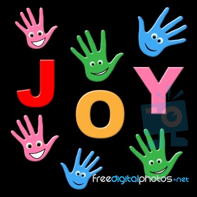 Joy Kids Shows Happy Positive And Joyful Stock Image