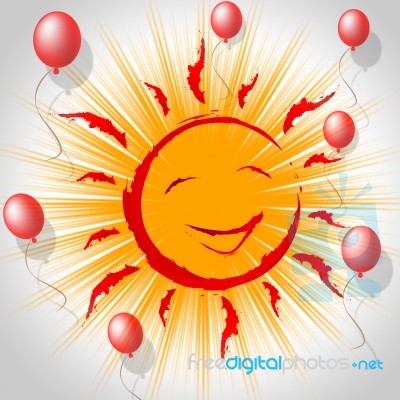 Joy Smile Represents Fun Smiling And Sun Stock Image