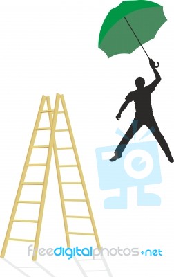 Jump Man From The Ladder Stock Image