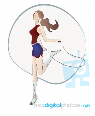 Jumping Woman Stock Image