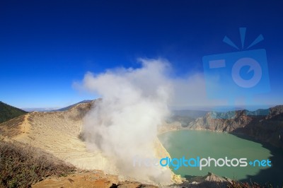 Kawah Ijen Volcano Stock Photo