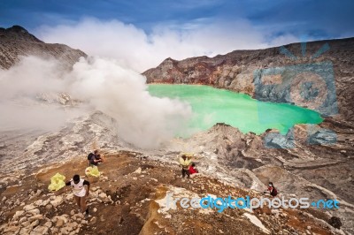 Kawah Ijen Volcano Stock Photo