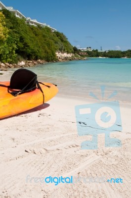 Kayak On Beach Stock Photo