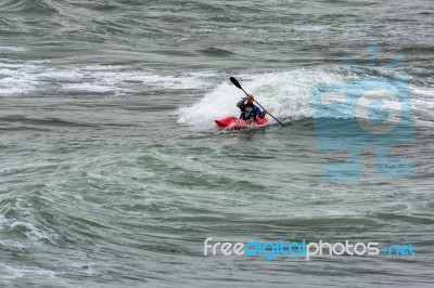 Kayaking In Cornwall Stock Photo