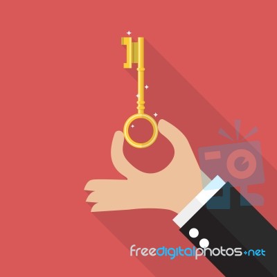 Key In Flat Style Icon Stock Image