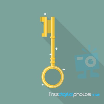 Key In Flat Style Icon Stock Image