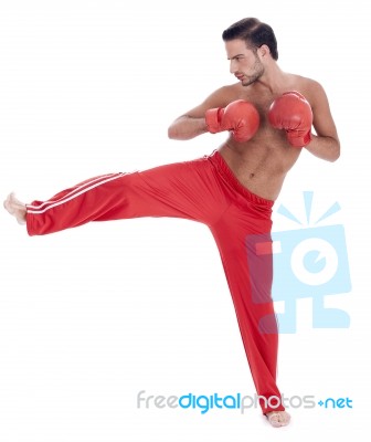 Kickboxing Men Stock Photo