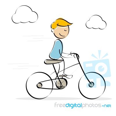 Kid Riding Bicycle Stock Image