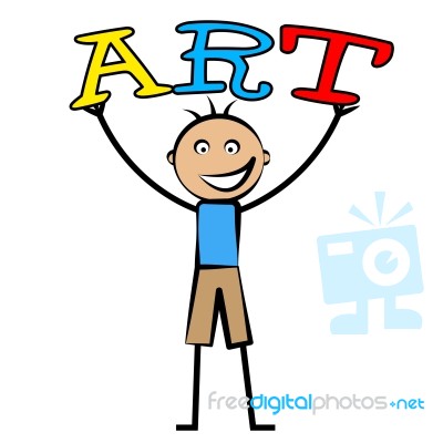 Kids Art Represents Arts Artistic And Graphics Stock Image