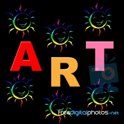 Kids Art Shows Draw Artistic And Crafts Stock Image