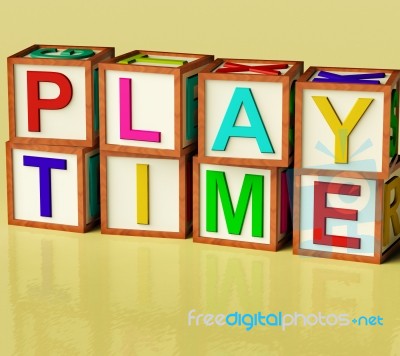 Kids Blocks With Play Time Stock Image