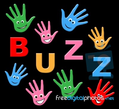 Kids Buzz Shows Public Relations And Youth Stock Image