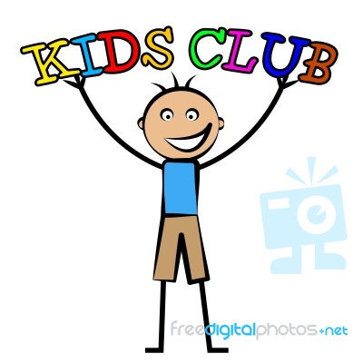 Kids Club Indicates Free Time And Child Stock Image