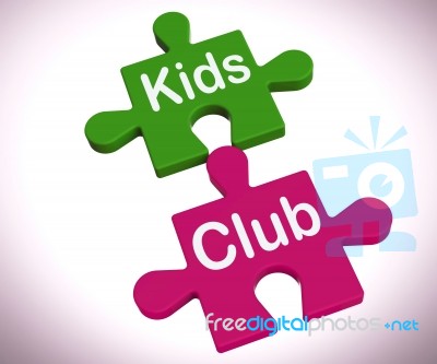 Kids Club Puzzle Shows Play And Fun For Children Stock Image