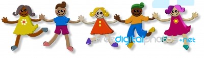 Kids Holding Hands Stock Image