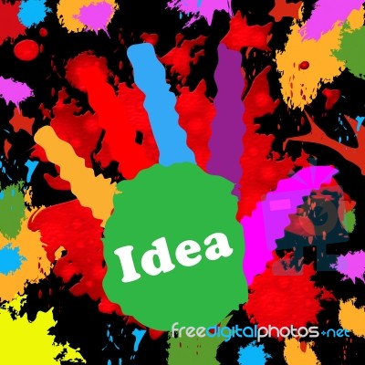 Kids Ideas Means Innovations Hand And Colour Stock Image