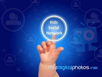 Kids Social Networks Stock Photo