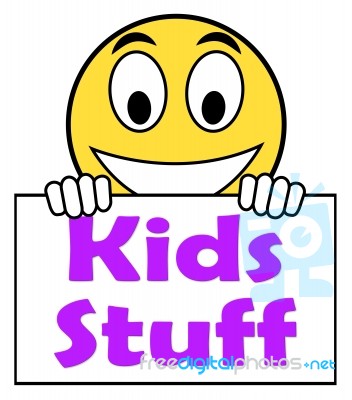 Kids Stuff On Sign Means Online Activities For Children Stock Image