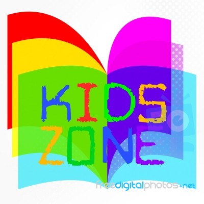 Kids Zone Indicates Social Club And Apply Stock Image Kids Zone Indicates Social Club And Apply Stock Image