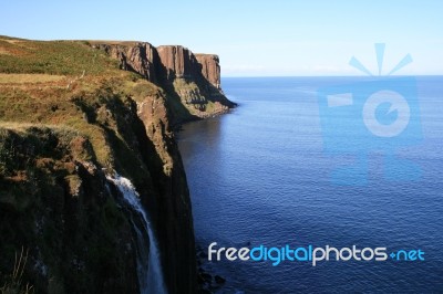 Kilt Rock Waterfall Stock Photo