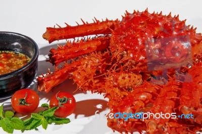 King Crab, Food Crab Of Legs, Alaska Food Stock Photo