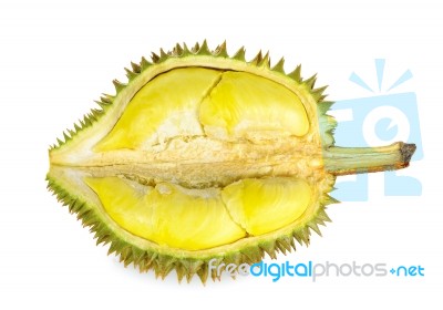 King Of Fruits, Durian On White Background Stock Photo