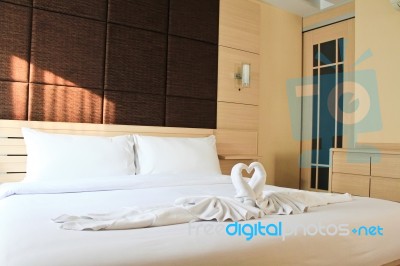 King Size Bed Stock Photo