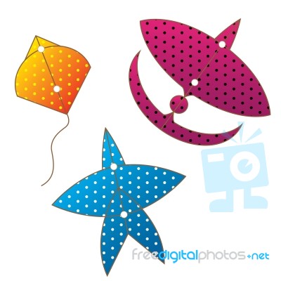 Kite Gliders Color Full  Thai Stock Image