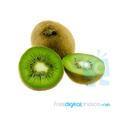 Kiwi Fruit Isolated On White Background Stock Photo