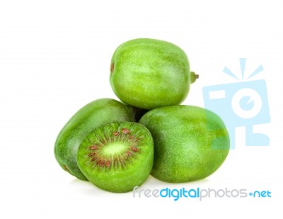 Kiwiberry Isolated On The White Background Stock Photo