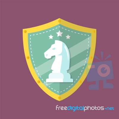 Knight Chess Emblem Logo Stock Image