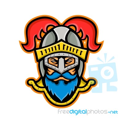 Knight Head Front Mascot Stock Image