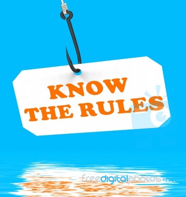 Know The Rules On Hook Displays Policy Protocol Or Law Regulatio… Stock Image